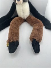 Wild Republic 1999 Hanging Monkey Hugger Black Brown Multi Color Plush