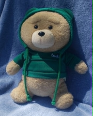 TED 2 BEAR plush movie TEDDY BEAR mascot Green sweatshirt 12″