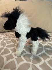 Douglas Cuddle Toys Black White Paint Horse Plush Stuffed Animal Pinto 8 Inch