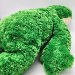 Build a Bear Frog Plush Stuffed Animal Toy 17″ Fuzzy Green Smiling Head Tilt BAB