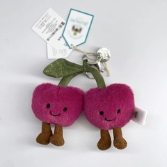 Jellycat Amuseables Cherries Bag Charm Key Chain Plush Cute Gift New with Tags