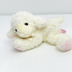 Russ Muttons Lamb Plush 9″ Cream Pink Beanbag Stuffed Animal Sheep Wooly Fur
