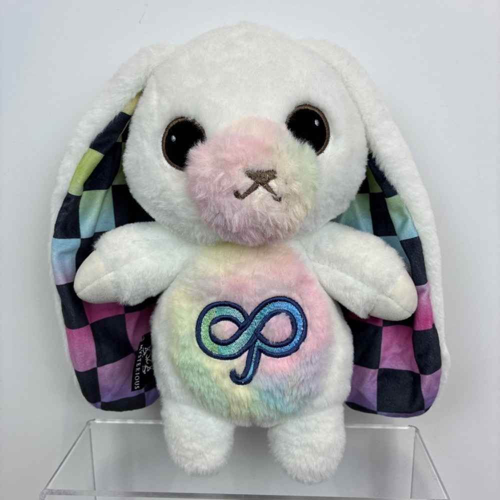 Plushie Dreadfuls Autism Rabbit V1 White Rainbow Ear Plush Discontinued Rare