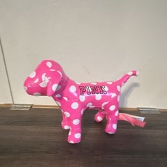 PINK Pink & White Polka Dot Dog Stuffed Animal Plush, Small 6-14 in