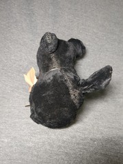 Vintage 1950s 1960s Timely Toys Co Brooklyn Plush Black Lamb Tongue Bow 9″ Tall