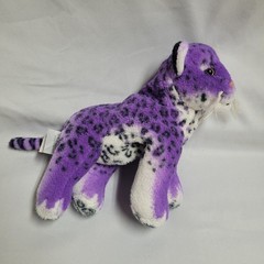 RARE! Fiesta Sitting Beanbag Purple Cheetah Leopard Plush 9″ Lisa Frank Style.