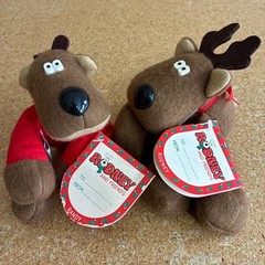 VTG Set of 2 Hallmark & Burger King Rodney & Randy Reindeers Bean Bag Plush NWT