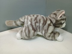 Gray and White Striped Siamese Tabby Kitty Cat Blue Eyes 13″ Plush TigerHart Toy