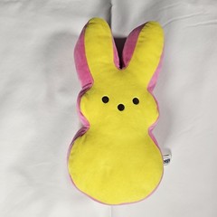 Peeps Bunny Plush Pillow Yellow Pink Easter Stuffed Animal