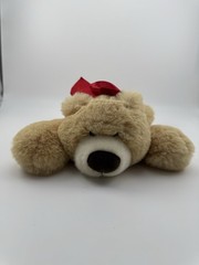 Aurora Beige Hugga-Wug Bow Bear Eco Friendly Plush Stuffed Animal Small 2019
