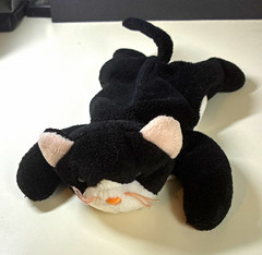 Dakin 1993 Black & White Cat Stuffed Animal Plush Surface Washable Small
