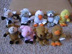 Lot Of 9, Vintage Oriental Trading Co Mini 3-1/2″ to 4″ Stuffed Animals w/Tags