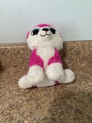 Goffa Pink White Blue Husky Plush 7″ Stuffed Animal Sparkle Eyes Tag P17333