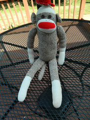 Sock Monkey Doll 20″ Stuffed Plush Retro Animal Classic Toy Button Eyes READ