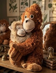 Punch Monkey & Pal Orangutan Stuffed Animal Plushie 33cm/13in