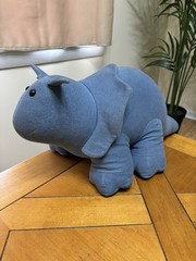 Manhattan Toy Company 20″ Blue Dinosaur Horned Triceratops Plush 80s 90s RARE