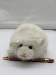 Vintage Mouse Rat Plush Mary Meyer 1998 White Furry Stuffed Animal Black Eyes 7”