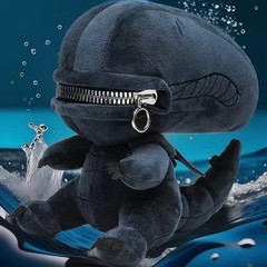 Alien Xenomorph Shaped Zipper Mouth Plush Soft Stuffed Animal Plush Toy for gift