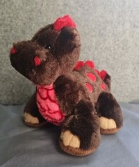 Ganz Webkinz Cocoa Dinosaur 8 inch Plush Brown Pink Stuffed Animal HM338 NO CODE