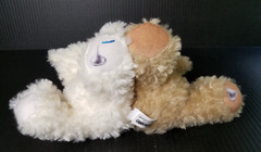 9″ Hershey’s Kissing Plush Toy Fluffy Cream & Brown Bears w/Kiss Heart On Chests
