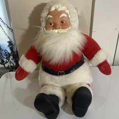 Vintage 1989 Maas Bros Rubber Face Santa Claus Plush Christmas Jordan Marsh 17”