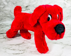 PLUSH APPEAL 9″ STUFFED RED DOG (CUTE PUPPY) VTG STUFFED ANIMAL MARDI GRAS PLUSH