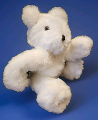 Vtg. White Teddy Bear 18″ Plush Stuffed Animal Fully Jointed Huggable Unbranded