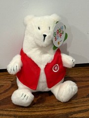 Target Giggle Scape Plush Target Vest 7″ Polar Bear, Exclusive!!