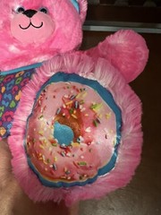 BAB Build-A-Bear Pink Fuchsia Donut Sprinkle Teddy Bear Plush 16″ With Tank Top
