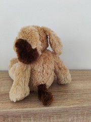 Vintage Harrods Plush Dog – Light Brown/Dark Brown