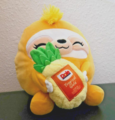 7″ Zuru Sloth Dole Pineapple Snackles Series 2 Squishy Yellow Plush