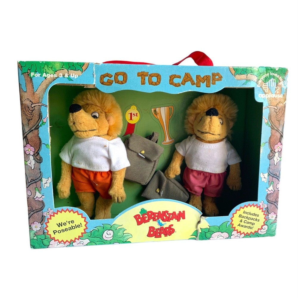 Vintage Berenstain Bears Camping Go To Camp Set Sister & Brother (Damaged Box)