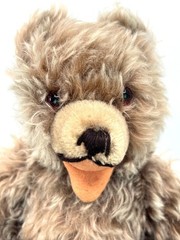 Hermann Zotty Teddy Bear 1950s Tipped Mohair 33cm 13in Jointed Glass Eyes no ID