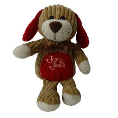 Goffa Joy In Jesus Brown Red Plush Dog Toy Stuffed Animal Textured Ages 3 and up