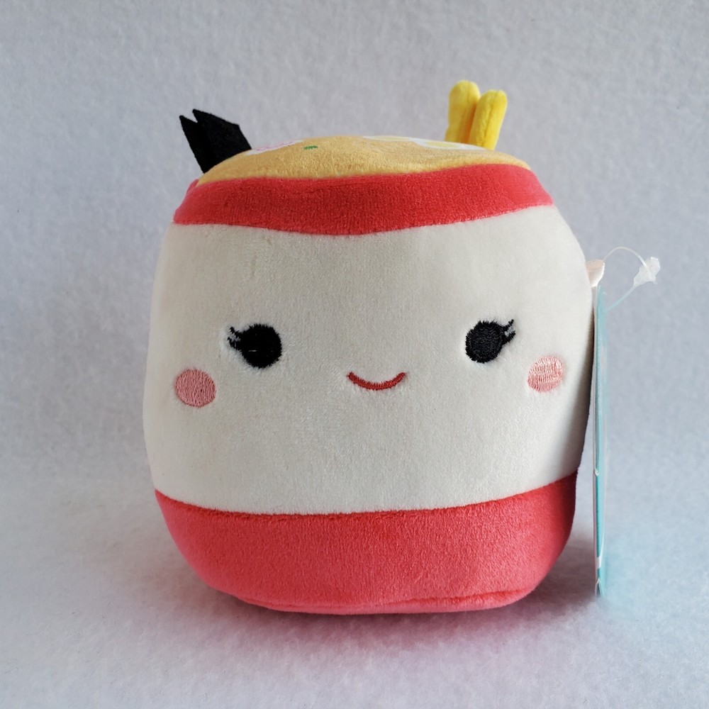Squishmallow RAISY the RAMEN 5″ Red Bowl Noodles plush 5 inch food squad NEW