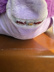 RARE Pillow Pets Bunny Rabbit Purple Polka dot 18″ Plush Long Ears 2009