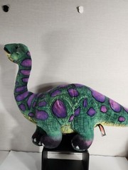Melissa & Doug Apatosaurus Dinosaur Plush Poseable Stuffed Green Purple 19″x35″