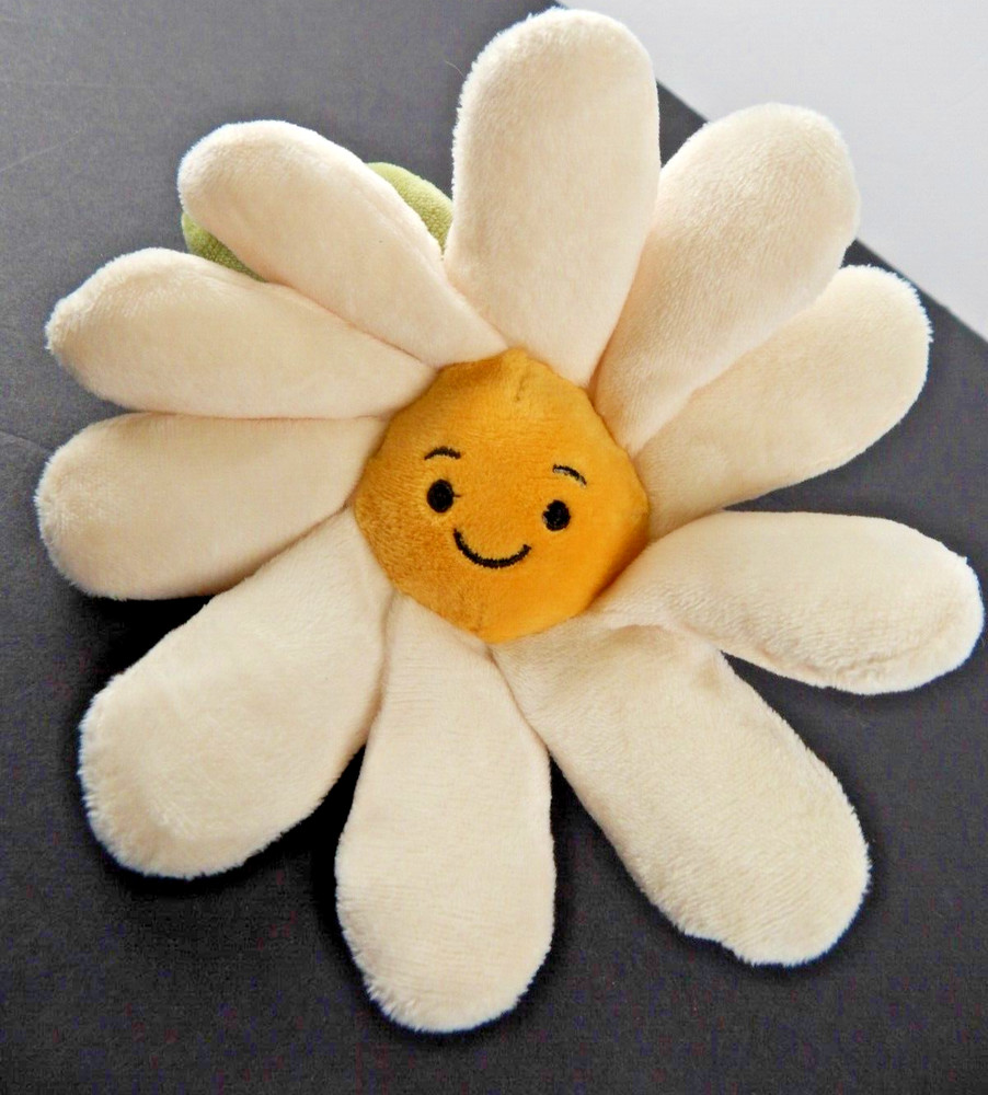 Jellycat Plush Clip White Daisy Crinkle Rattle Pull String Vibrate Baby Toy 6″