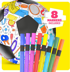 Soccer Ball Coloring Kit for Kids – Soccer Gifts for Girls & Boys – Sports Gifts
