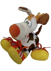 Pelanas Stuffed White Dog With Brown Spots Orange And Yellow Shoes Plush Toy