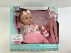 Madame Alexander Small Wonders Sweet & Happy Baby Bedtime Set Pink 18″ 3+ Damage