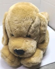 Commonwealth GOLDEN RETRIEVER Yellow Lab 18″ Puppy Dog Laying Plush 2003 Red Bow