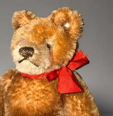 Vintage Steiff Mohair Teddy Bear Glass Eyes Button In Ear Jointed 1960s