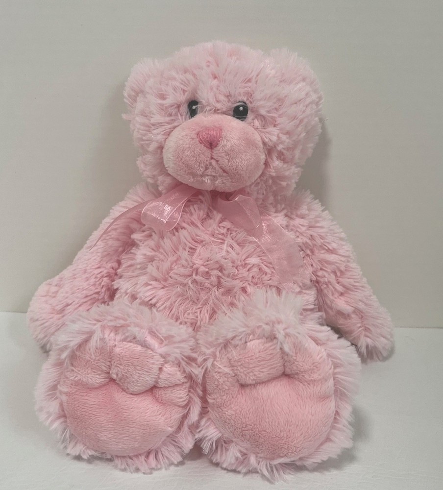 First Impressions Macys Pink Teddy Bear Shaggy Plush Stuffed Animal 13” Macy’s