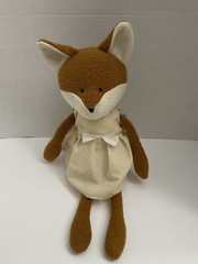 Manhattan Toy Company Plush Fox Pale Yellow Dress Floppy Arms Legs