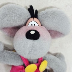 Diddl 12″ Mouse by Thomas Goletz German Red Overalls yellow buttons