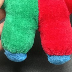Vintage Carter’s Clown Rattle Plush Primary Colors Terry Cloth Bow Tag Prestige