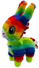Fiesta 15″ Piñata Donkey Plush Stuffed Animal Rainbow Stripes Glitter Eyes