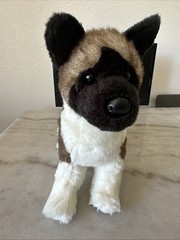 Douglas Akita Dog Plush Stuffed Animal Brown White Black Realistic 15” #1994