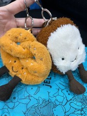 COmbo 2 Amuseables Toast with Pretzel Bag charm Dust Bag NWT